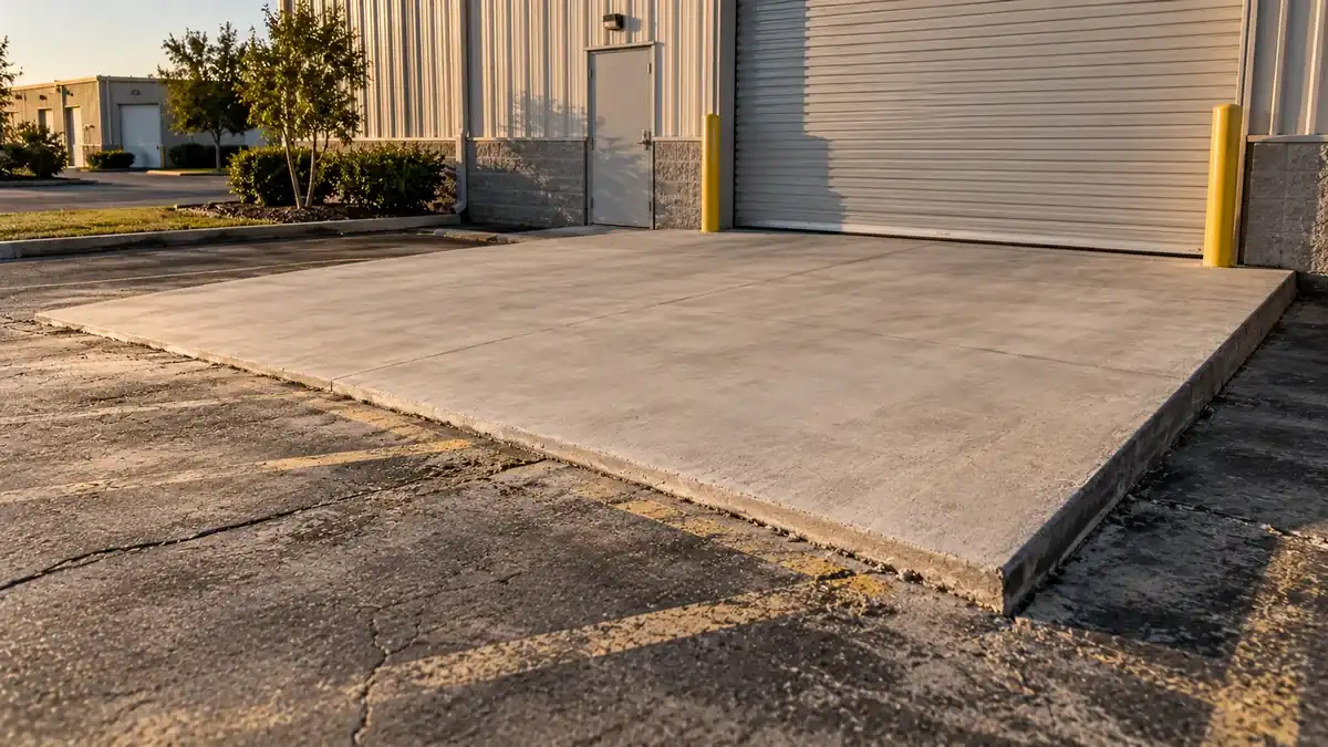 A new concrete driveway in Lake Alfred with a broom finish and straight joints
